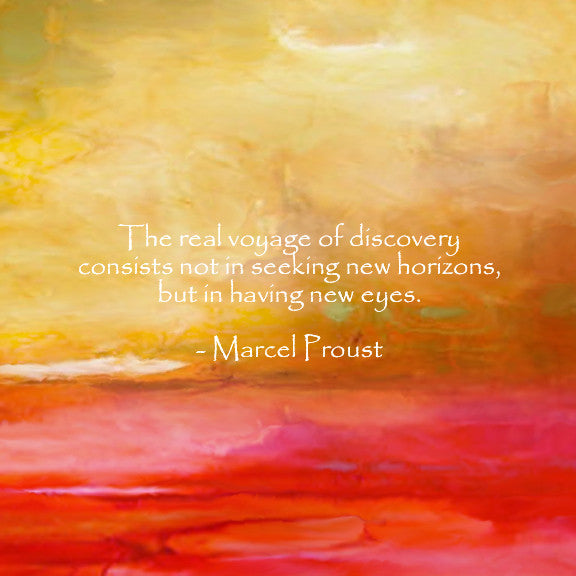 "Abstract Bourdeaux with Proust Quote"  Fine Art Print
